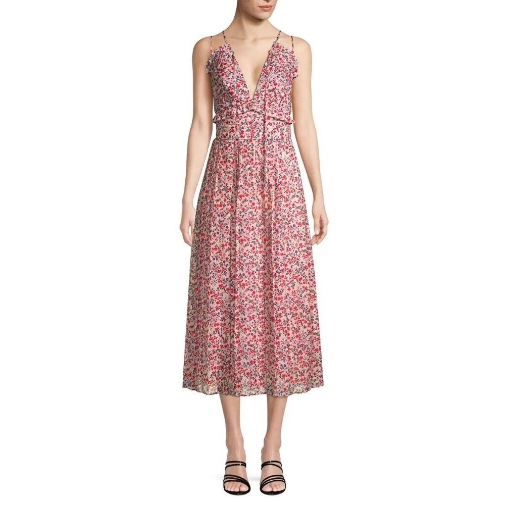 Robert RODRIGUEZ Cayana Pleated Dress pink/Floral Size 2 NWT $595 Summer